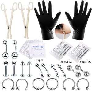 New Arrival High Quality Piercing Accessories Set Professional Stainless Steel Piercing Tools Kit