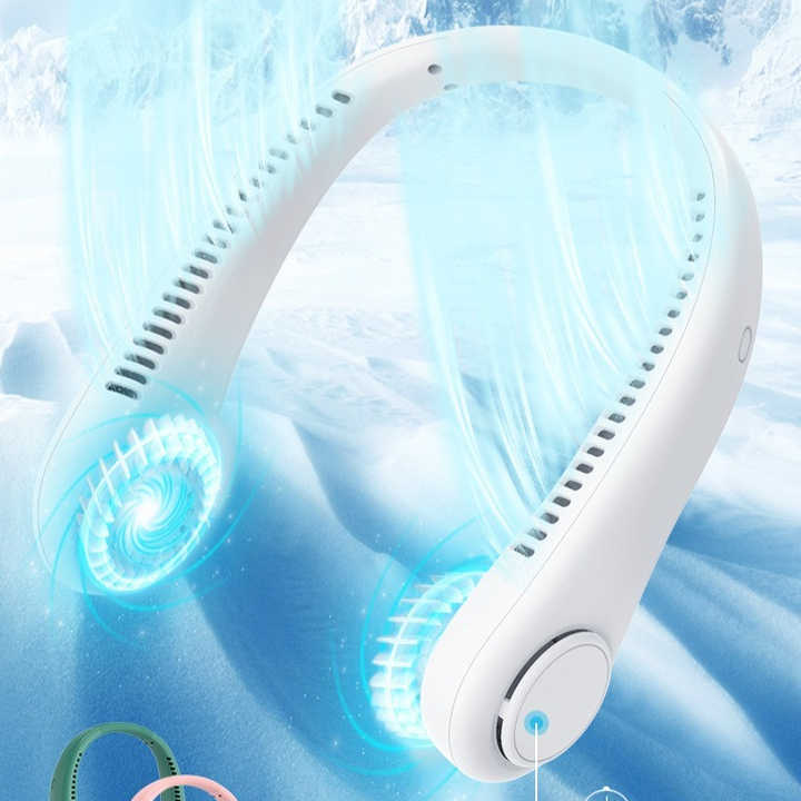 Custom Logo USB 360 degree rotating eyelash dryer china cooling mini fan 2 in 1 portable hanging neck fan