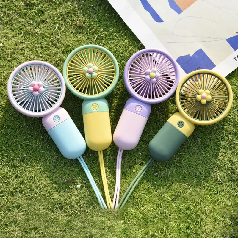 Cute Desktop ventilador Outdoor Portable Fan USB Charging Mini Handheld Fan Flower Fairy Hand-held Rechargeable Pocket Fan