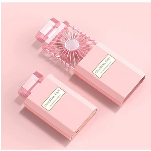 Hot Sale Perfume Bottle Design Mini Fan with Scented Piece USB Rechargeable Outdoor Foldable Silent Electric Cooler Fan