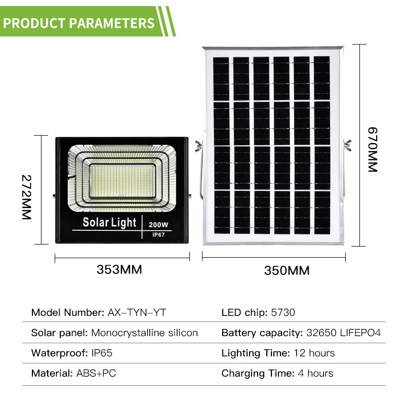 High Quality Garden Solar Light Ip65 Indoor And Outdoor General Purpose Outdoor Solar Flood Light 100W Solar Lights LED