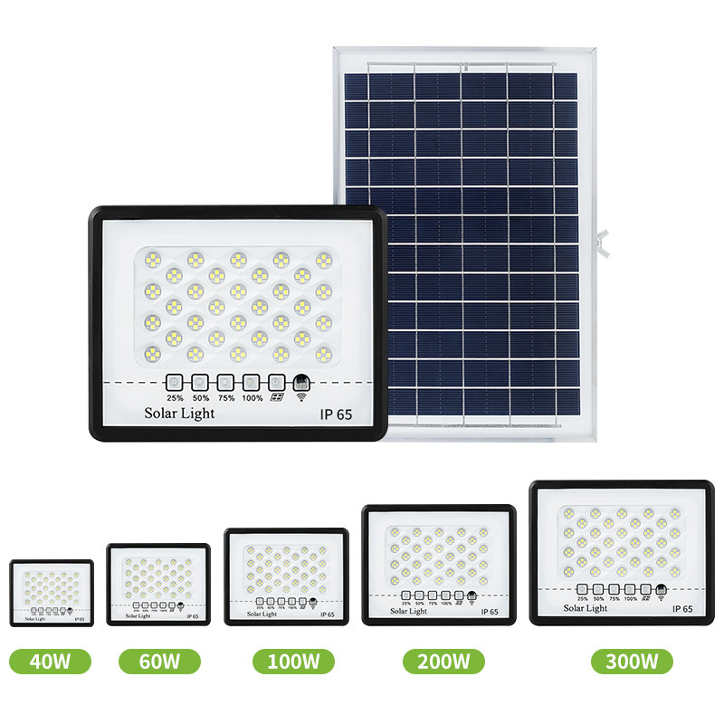 NEW ERP Smart Remote Rechargeable Solar Flood Light Garden Lighting 40w 60w 100w 200w 300w Solar LED Flood Light