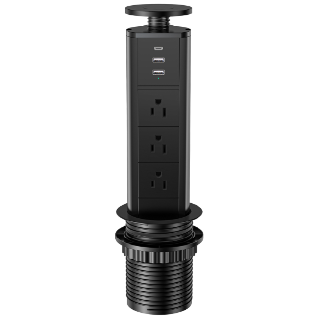 Pop up Power Desktop Hidden Socket Outlet for Meeting with USB and type-C Charger US standard