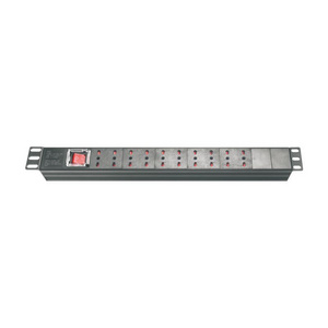 19" 1U 10 way aluminium Italy PDU socket with on/off switch