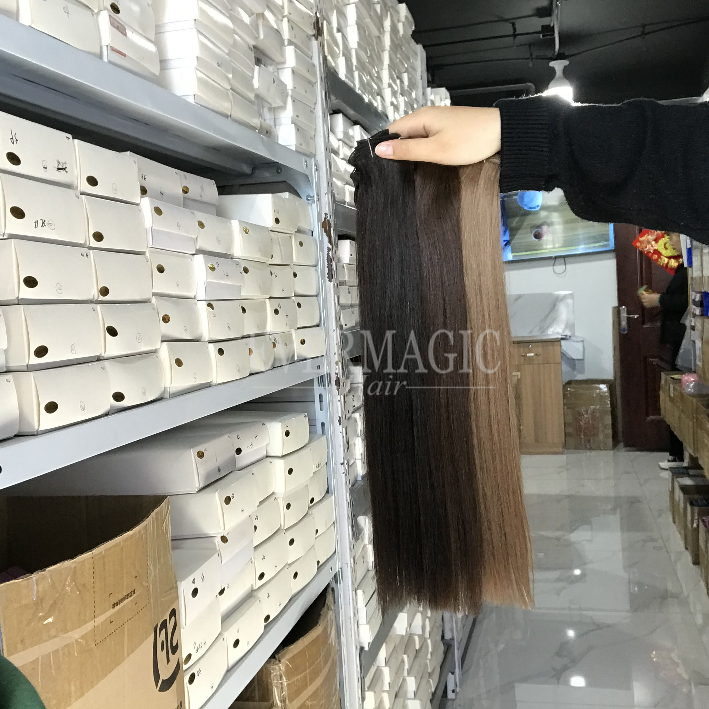 stock European virgin hair hand tied weft seamless hair extensions skin weft human hair extension individual human hai