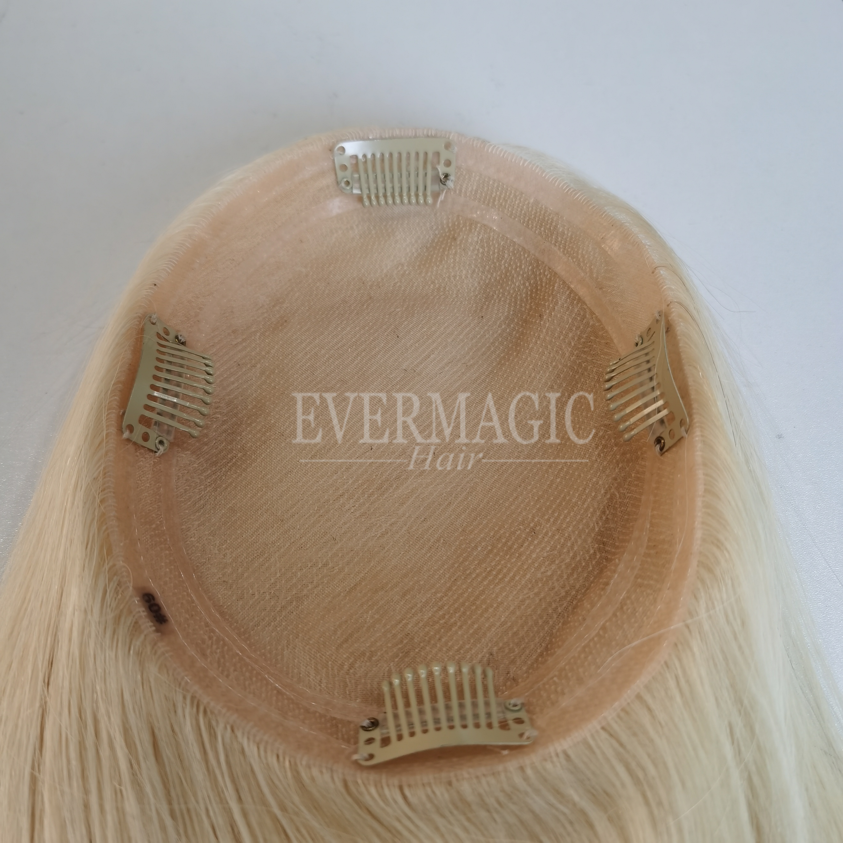 virgin hair Mono Pu Hair Topper Piece can be made into mongolian hair topper wig