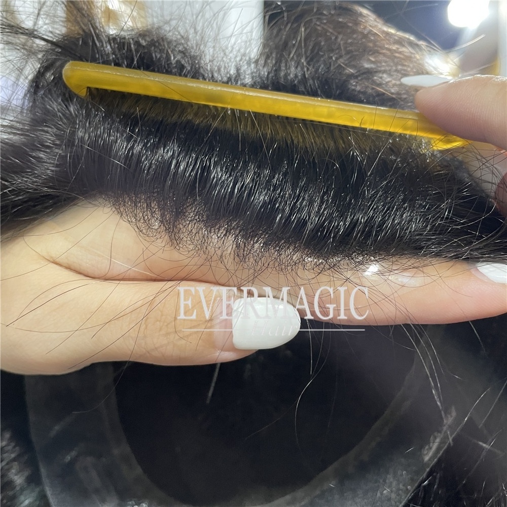 Big Promotion Wholesale Indian Human Hair Toupee Cheap Toupee For Men Natural Color Men's Toupee Hair Replacement System