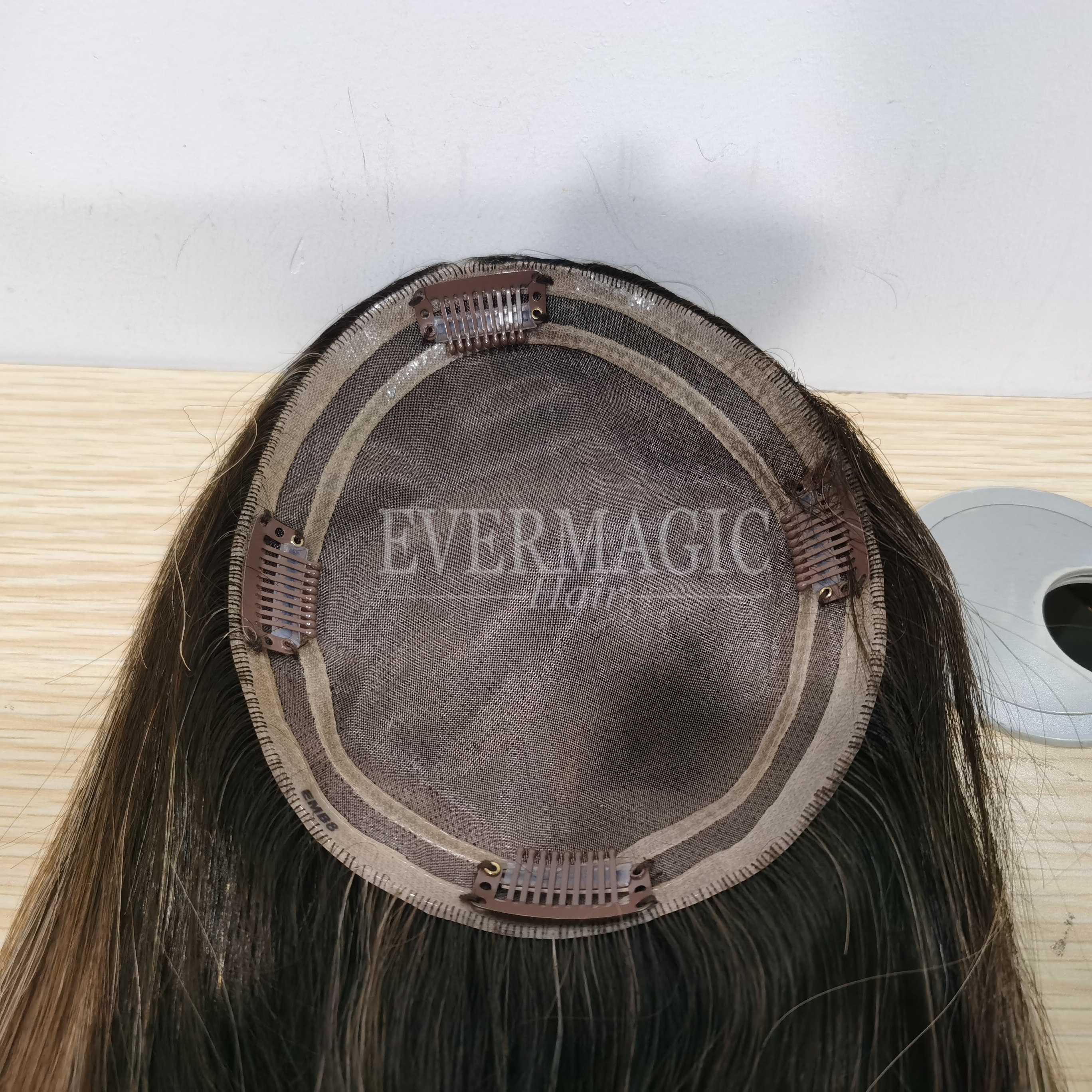 virgin hair Mono Pu Hair Topper Piece can be made into mongolian hair topper wig