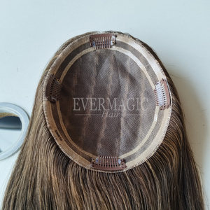 virgin hair Mono Pu Hair Topper Piece can be made into mongolian hair topper wig