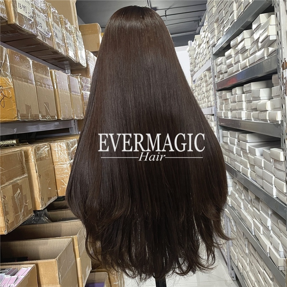 Factory Outlet Dark Brown European Human Hair Wig Jewish Wig Sheitel Shevy/Irene/MiriJewish Wig Kosher Wigs With Silk Top