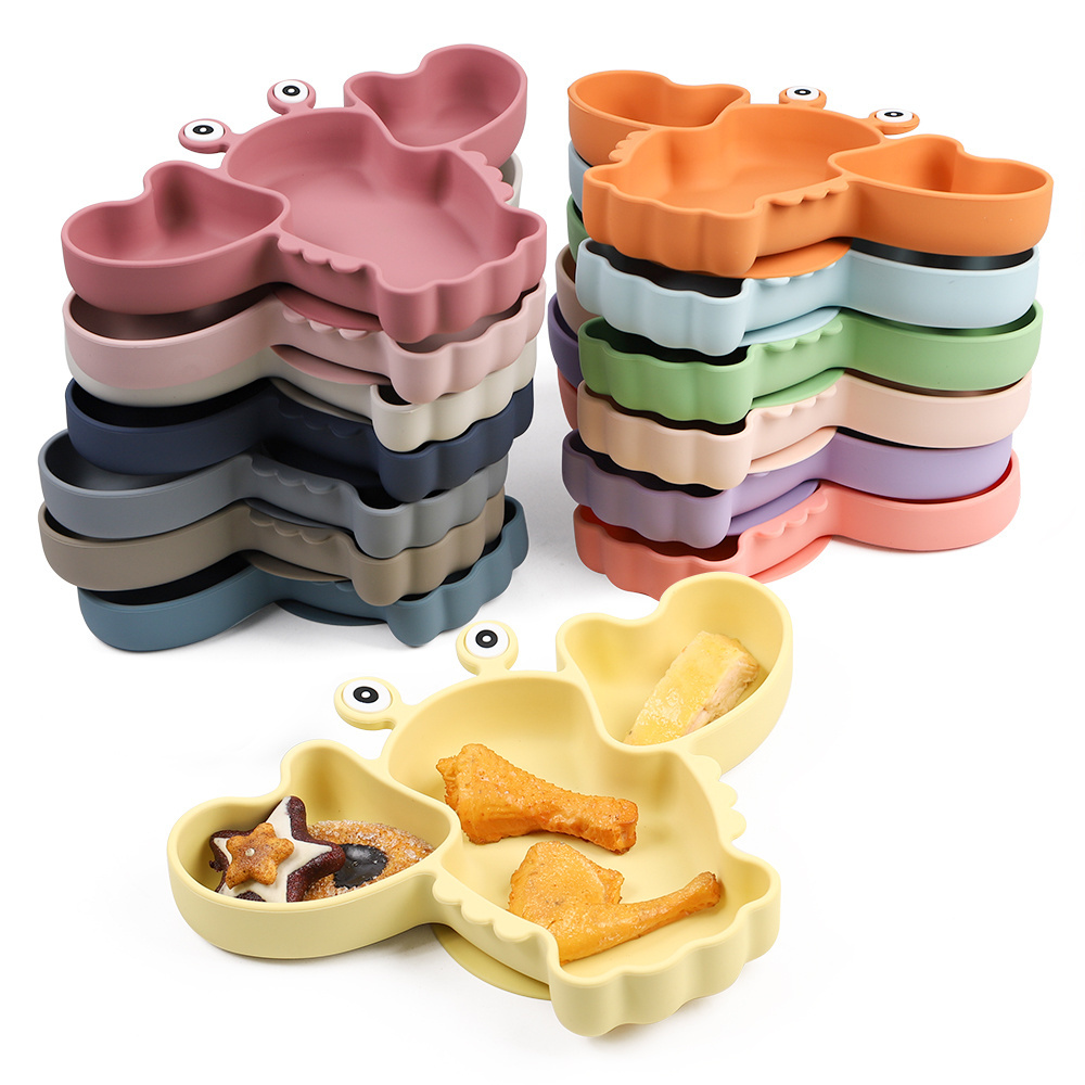 Babies Silicone Baby Accessories Food Feeder Lobster Shape Unbreakable Suction Plates