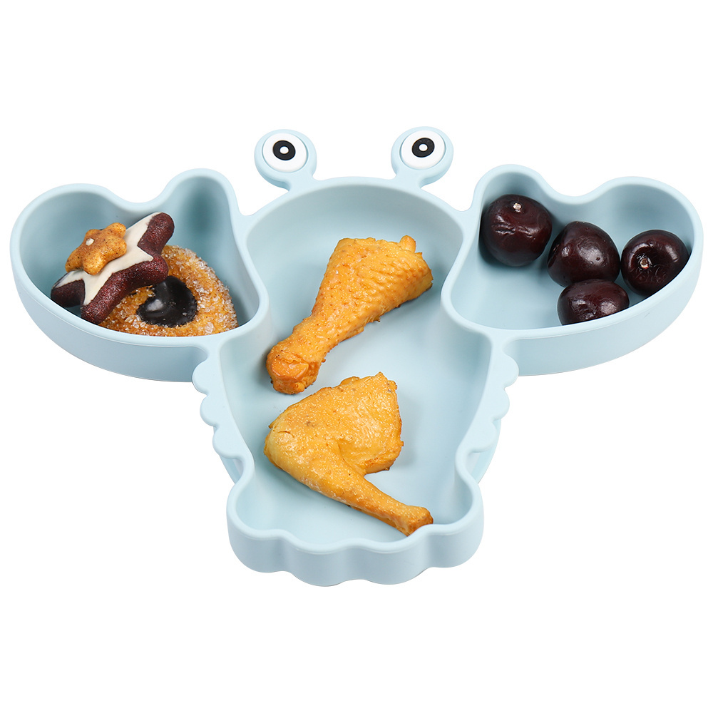 Babies Silicone Baby Accessories Food Feeder Lobster Shape Unbreakable Suction Plates