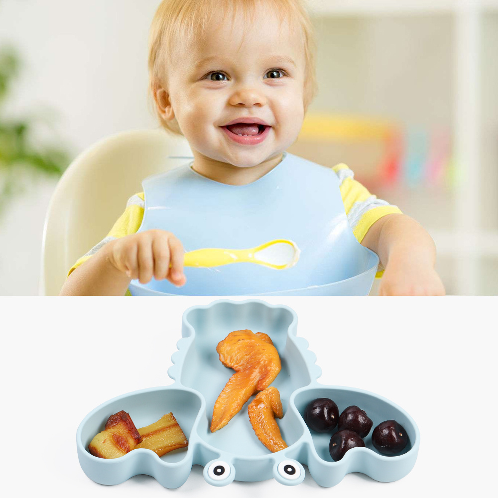 Babies Silicone Baby Accessories Food Feeder Lobster Shape Unbreakable Suction Plates