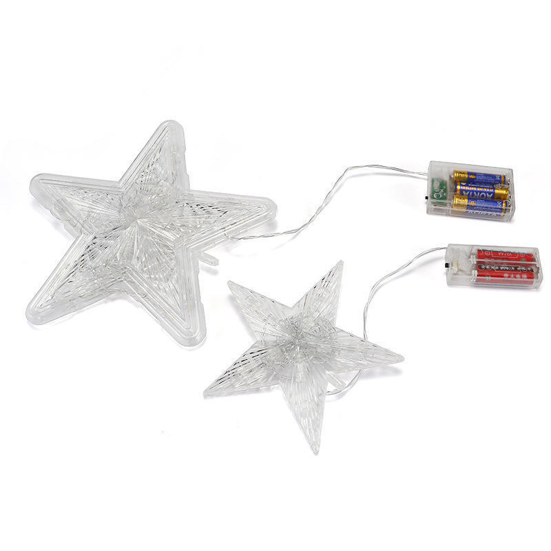 Evermore Holiday Decoration Led Luminous Star String Lights Five-pointed Star Christmas Tree Top Lights With Battery Box