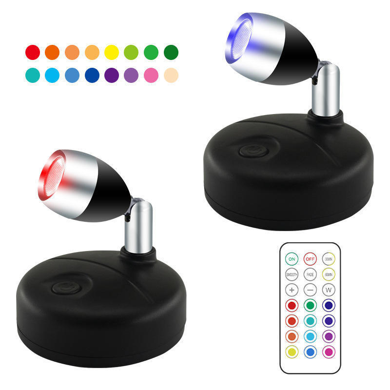 Indoor 13-color Wireless Rgb Remote Control Cabinet Spotlight Bedroom Reading Up And Down Adjustable Led Wall Lamp Wall Light