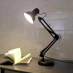 Modern Folding Iron Long Arm Led Bedroom Desk Reading Light Desk Lamp Long Swing Arm Desk Light Study Lamp