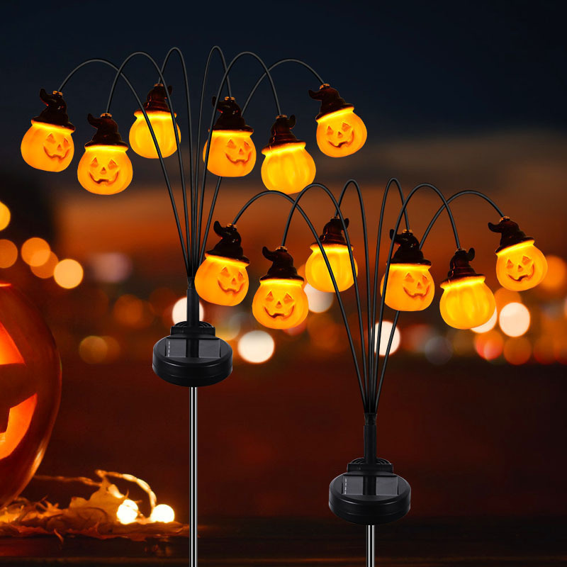 Wholesale price new solar lawn pathway decoration led Halloween lights Outdoor garden ground waterproof camping light