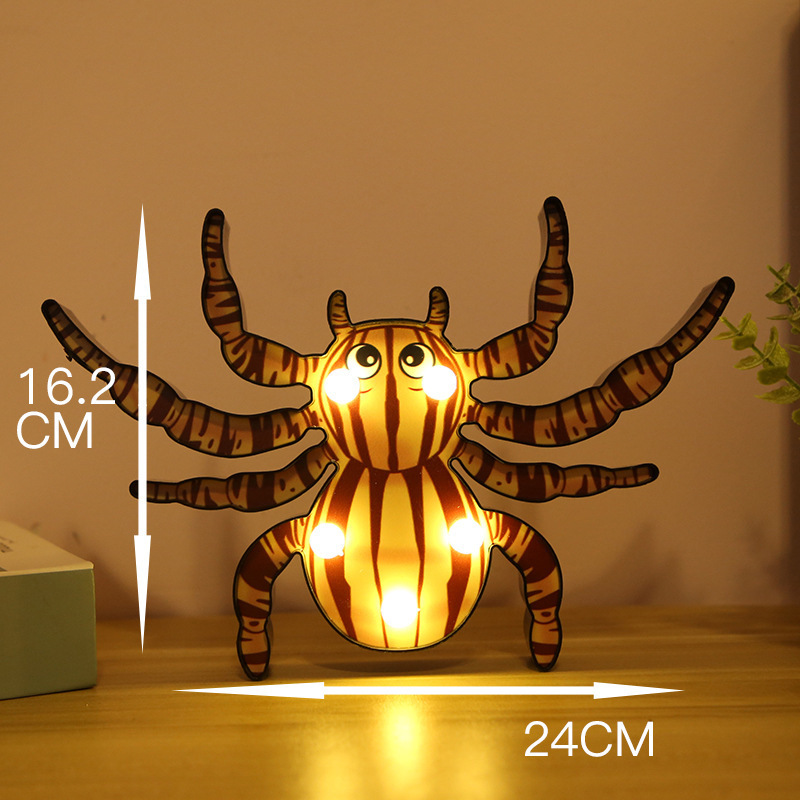 Decorative Halloween Spider Bat Pumpkin Decoration Lights Ghost Festival Led Battery Night Light Ghost Skull Holiday light Decor