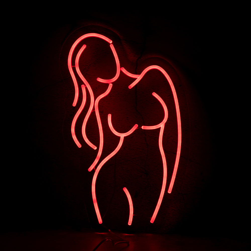 Sexy Lady Neon Sign, Neon Lights Big Aesthetic Room Decor, Bright Naked Beautiful Girl Cute Neon Led Wall Body Sign