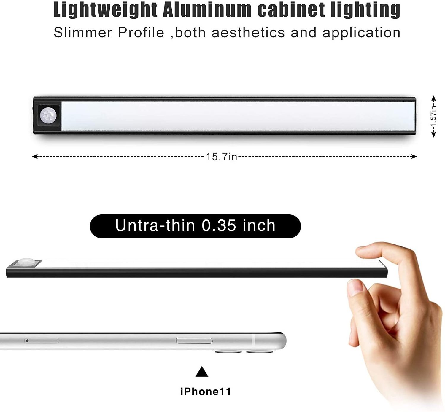 Ultra-thin Ideal for Closet Cabinet Kitchen  Wardrobe Cupboard Hallway Pantry Led motion sensor light