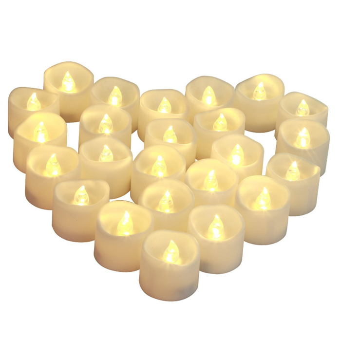 Mini Plastic Wave Mouth Flickering Flameless Battery Operated LED Tea Light Candle For Home Festival Decor