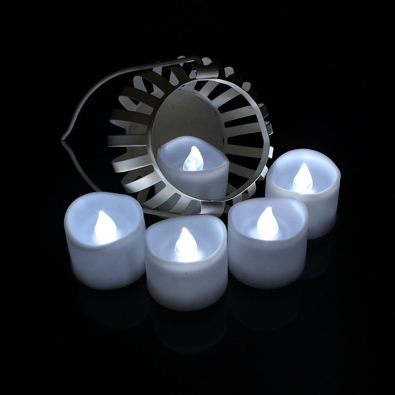 Mini Plastic Wave Mouth Flickering Flameless Battery Operated LED Tea Light Candle For Home Festival Decor