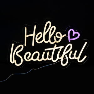 High Quality Hello Beautiful Neon Sign Led Illuminated Custom Logo Neon Sign Light