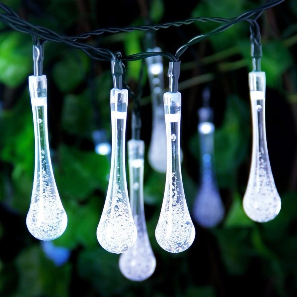 Evermore Outdoor Garden Holiday  Decoration Water Drop Crystal Ball Solar Led String Lights