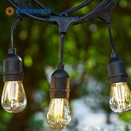 supplier 48ft 10 bulbs shatterproof holiday garden patio cafe decor waterproof outdoor led festoon string light