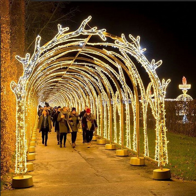 Outdoor Street Decoration Metal Wedding Heart Led 3d Christmas Motif Arch Light street motif led christmas lights