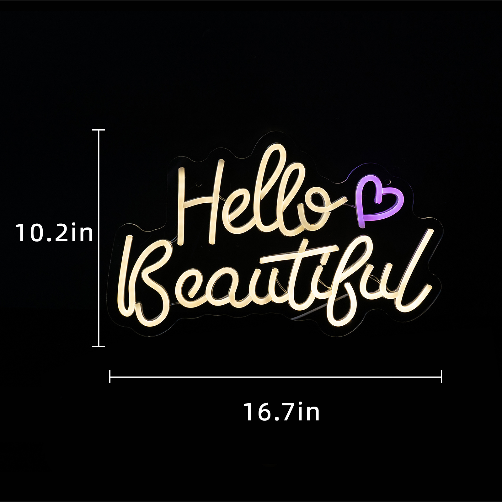 High Quality Hello Beautiful Neon Sign Led Illuminated Custom Logo Neon Sign Light