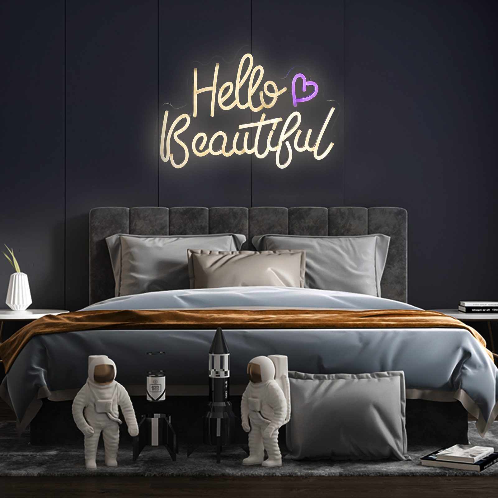 Happy Birthday Bar Party Decorations Words Hello Beautiful Logo Neon Lights Led Custom Neon Sign for wedding decoration