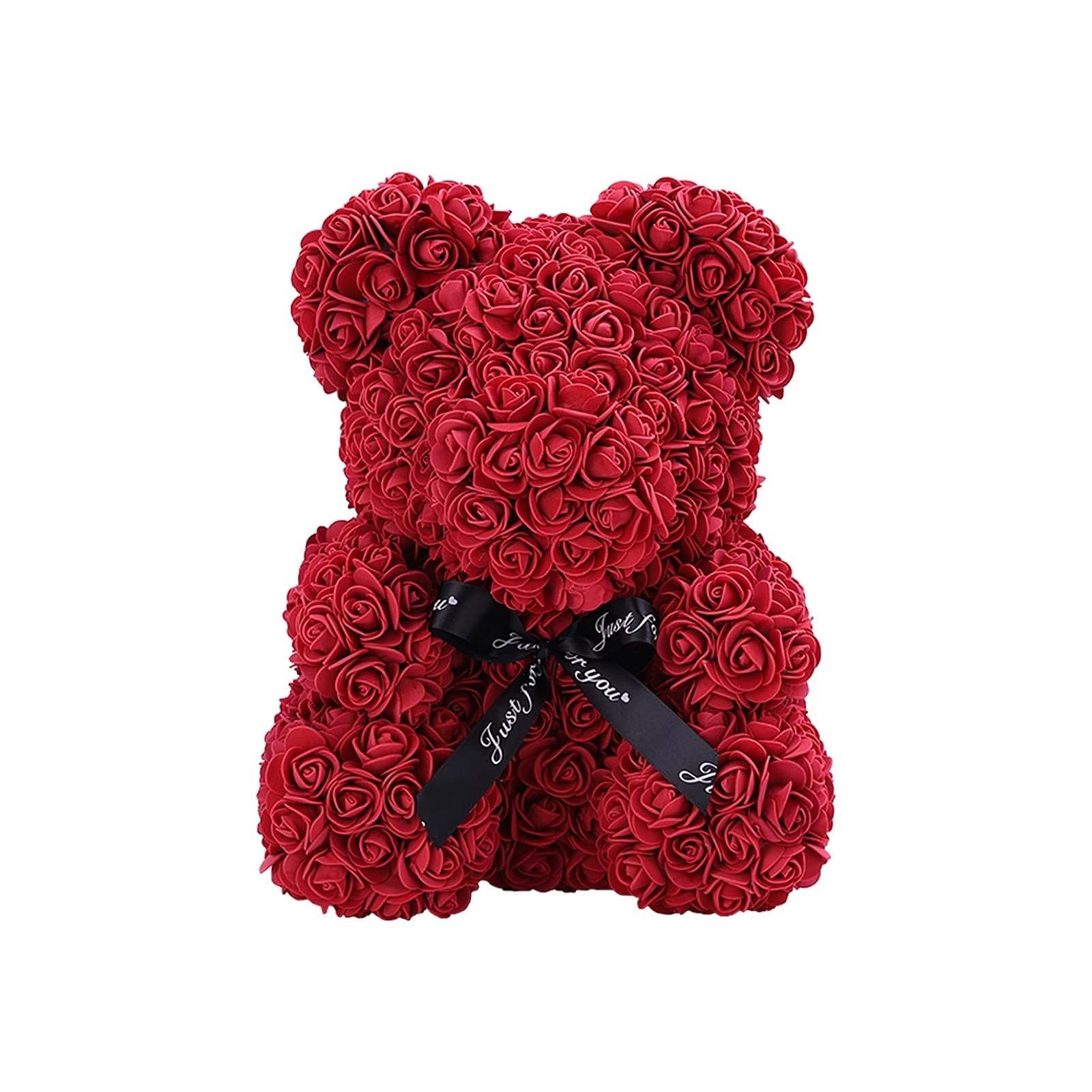 Valentines Gift 40Cm Roses Foam Red Gifts Mini Preserved Valentine Rose Bear Teddy Bears Artificial Flowers With Box