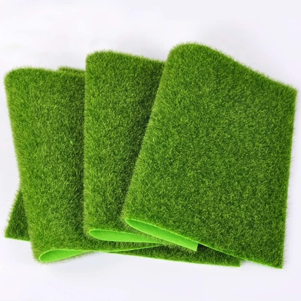 Green Tabletop Decor Garden Grass Lawn Synthetic Turf Mat Thick Faux Artificial Grass For Dollhouse Ornament Diy Decoration