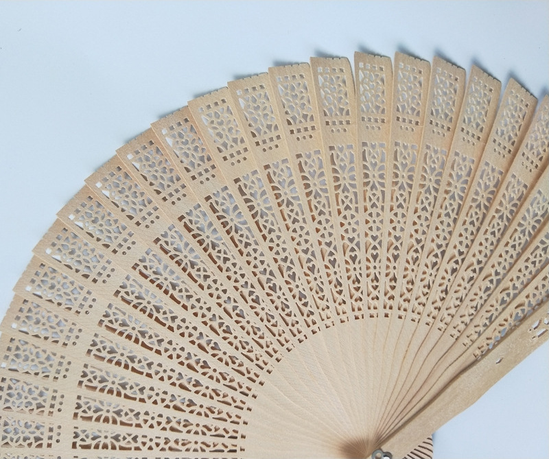 Eco-Friendly Traditional  Wooden Hand Fans With Metal Rings Bamboo Fan for Personalized Gift Hand Folding Fans