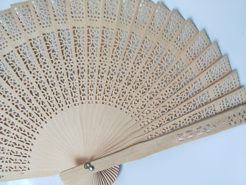 Eco-Friendly Traditional  Wooden Hand Fans With Metal Rings Bamboo Fan for Personalized Gift Hand Folding Fans