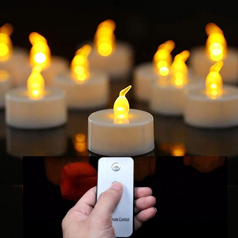 Wholesale LED Flameless Tea Light Candle Cups With Remote Control Battery Operated Fake Candle For Wedding Holiday Lighting