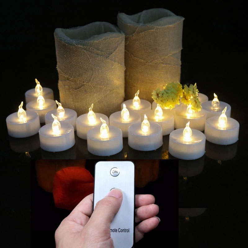 Wholesale LED Flameless Tea Light Candle Cups With Remote Control Battery Operated Fake Candle For Wedding Holiday Lighting