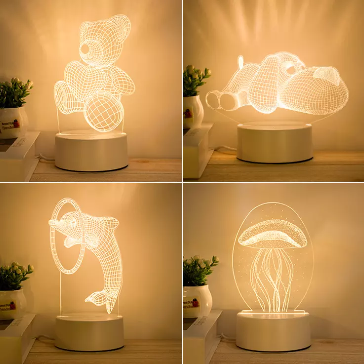 New LED Custom Photo Creative 3D Illusion Anime Lamparas acrylic Table Desk Lamps Base Christmas Kid's Home Decor Night Lights