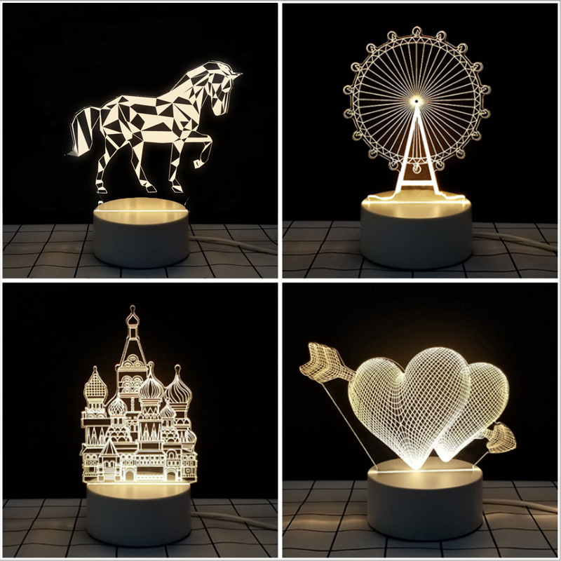 New LED Custom Photo Creative 3D Illusion Anime Lamparas acrylic Table Desk Lamps Base Christmas Kid's Home Decor Night Lights