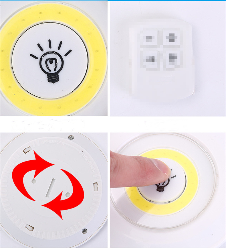 4 Inch Battery Operated Baby Adjustable Brightness Timer Puck Night Light with remote controller