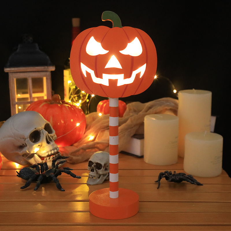 Hot Led Creative Halloween street sign Lights Battery Crown Pumpkin Ghost Bat Shop Window Decorative Table Lamp Holiday lighting