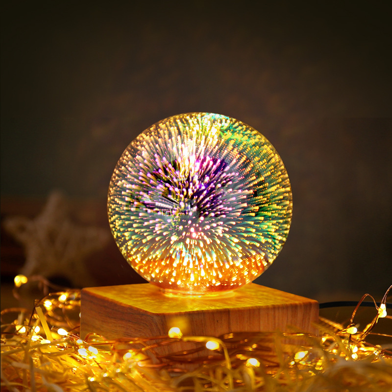 USB 3D LED Crystal USB Sphere Lightning Lamp Colorful Ball Night Lights Magic Glass Sphere Novelty Ball Light Plasma Table Lamp