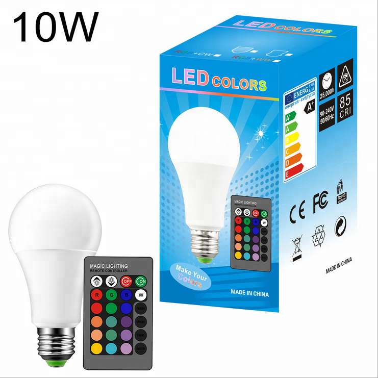 Wholesale 10W E27 RGB Globe LED Mini Christmas Neon Decorative Terrarium Light Bulb With Remote Control