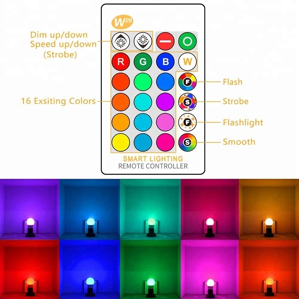 Wholesale 10W E27 RGB Globe LED Mini Christmas Neon Decorative Terrarium Light Bulb With Remote Control