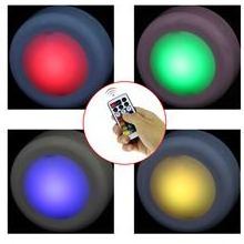 Mini Battery Operated Remote Controller RGB LED Ceiling Puck Light