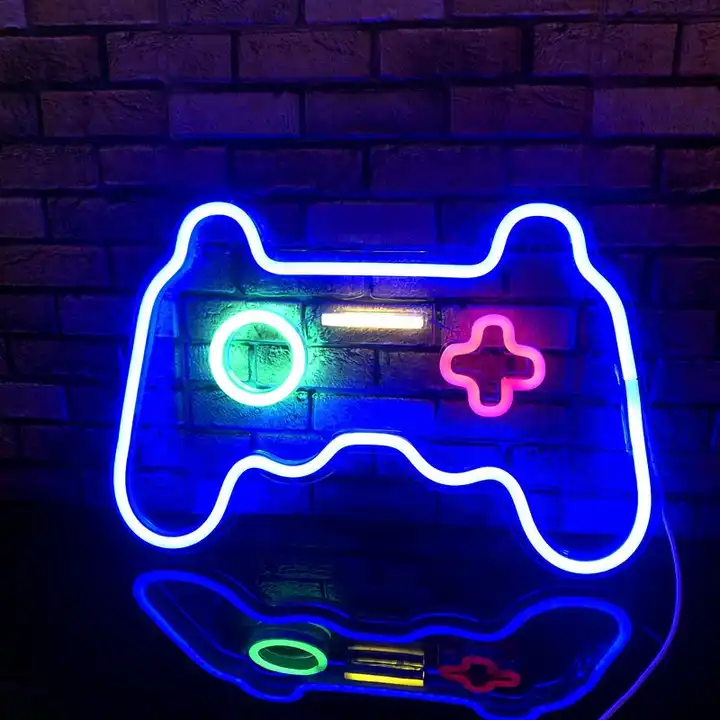 Hot Sale Game Shaped Neon Lights Gamepad Controller Led Sign Gifts For Gaming Zone Party Wall Hanging Home Decor Light