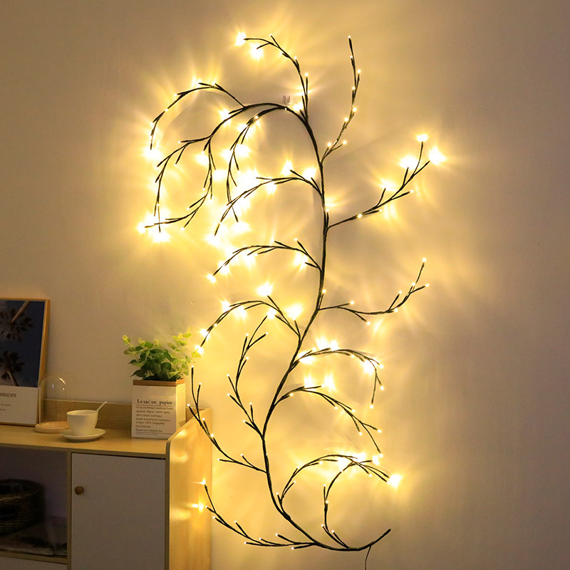 Christmas Decorative 144 LEDs  DIY Artificial Willow Tree  Branch Light Wall Rattan String Light