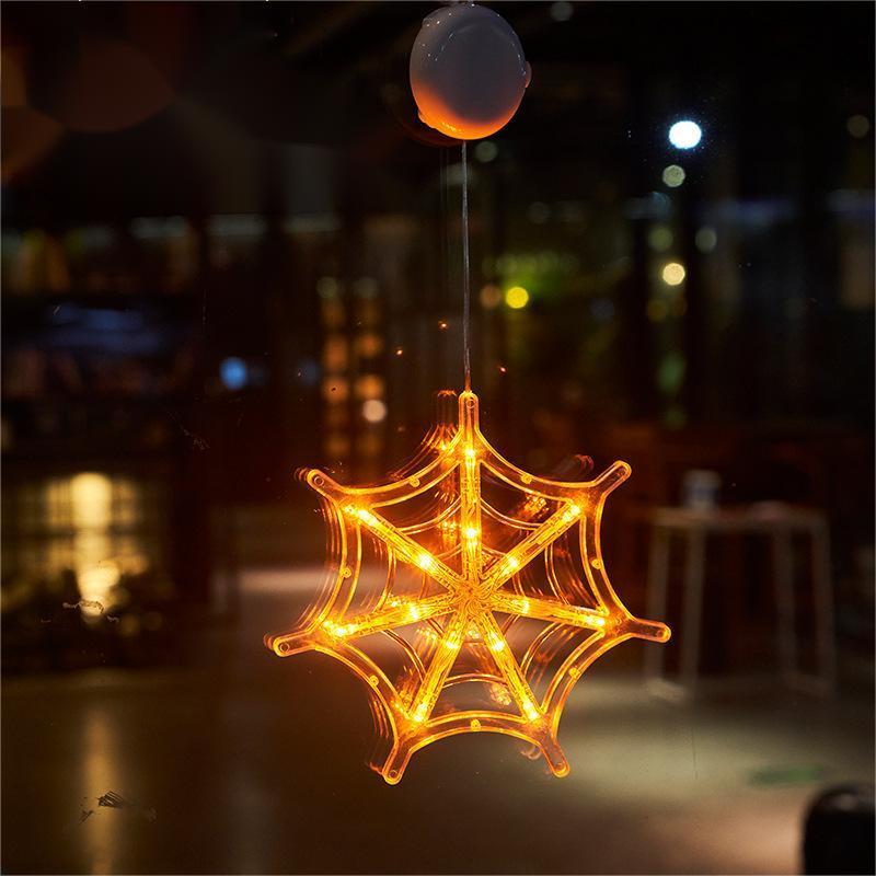 Hanging LED Battery Powered Pendant Suction Pumpkin Ghost Halloween Lights for Window Decoration