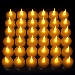 24 pcs LED Tea Glass lighting Candles light Bulk Battery Flameless Tealight Flickering Pillar for Decorations Mothers Day